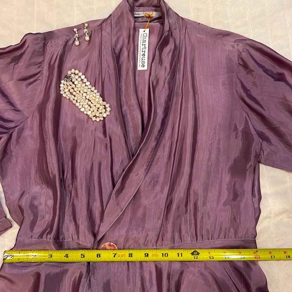 Lavender Silk Wrap Jacket/Dress Full Length - Picture 12 of 16